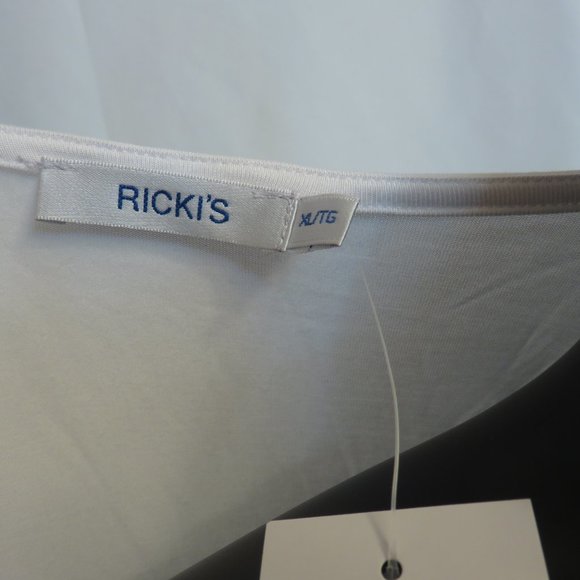 Ricki's:  White Sleeveless Top with Slant - Picture 3 of 4